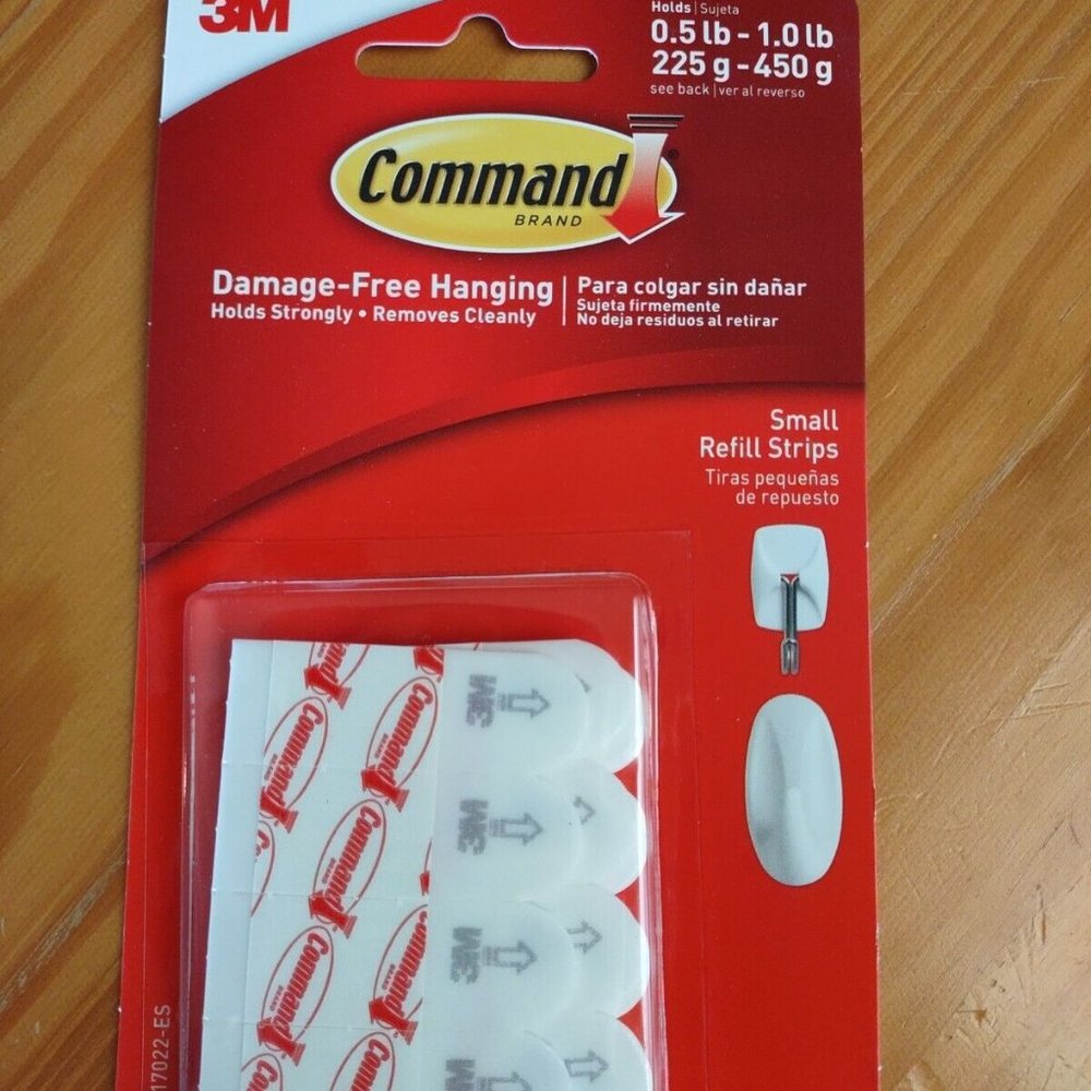 3M Command Refill Strips, Small, White, 20-Strips (17022-ES)